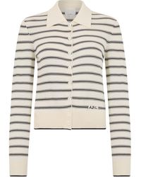 A.P.C. - Cotton Striped Cardigan - Lyst