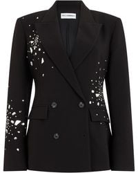 Des Phemmes - Double-Breasted Jacket With Crystals - Lyst