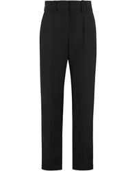 Balmain High-waist Tapered-fit Pants - Black