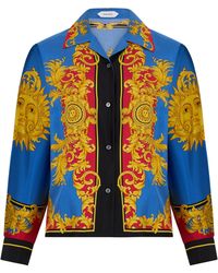 Versace - Camicia in seta con stampa - Lyst