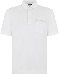 ZEGNA - Cotton Polo With Short Sleeves - Lyst