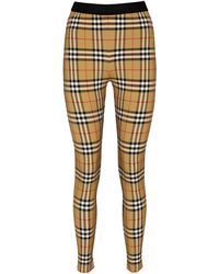 Burberry Check Leggings - Natural