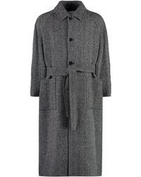 GANT - Single-Breasted Wool Coat - Lyst