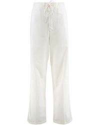 Victoria Beckham - Cotton Trousers Wide-Leg - Lyst