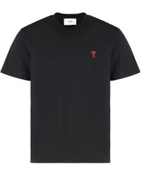 Ami Paris - Cotton Crew-Neck T-Shirt - Lyst