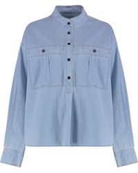 Isabel Marant - Vero Half-Button Denim Top - Lyst