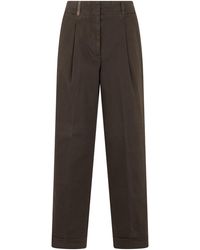 Peserico - High Waist Trousers - Lyst