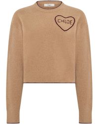 Chloé - Wool And Cashmere Sweater With Embroidery - Lyst