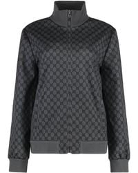 Gucci - Cotton Blend Full-Zip Sweatshirt - Lyst