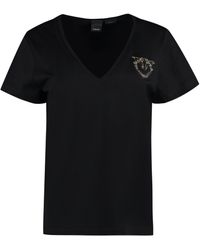 Pinko - Embellished Cotton T-shirt - Lyst