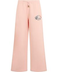 Burberry - Cotton Sports Trousers With Logo - Lyst