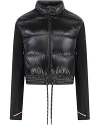 Moncler - Cardigan With Padded Front Panel - Lyst