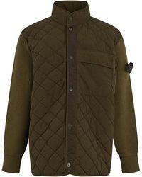 Stone Island - Quilted Jacket With High Collar - Lyst