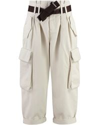 Pinko - Ronfare Gabardine Cargo Trousers - Lyst