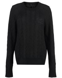 Etro - Cashmere Crew-Neck Sweater With Cable-Knit Design - Lyst