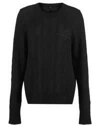Etro - Cashmere Crew-Neck Sweater With Cable-Knit Design - Lyst