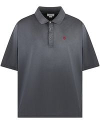 McQueen - Short Sleeve Cotton Polo Shirt - Lyst