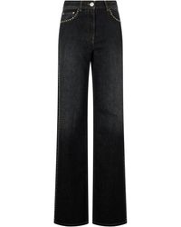 Versace - Regular High-Waisted Jeans With Studs - Lyst