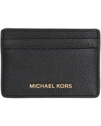 MICHAEL Michael Kors - Logo Detail Leather Card Holder - Lyst