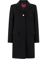 Gucci - Wool Batavia Coat With Patch - Lyst