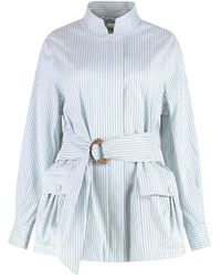 Fendi - Giacca in cotone con cintura - Lyst