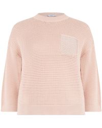 Peserico - Cotton Sweater With Pocket - Lyst