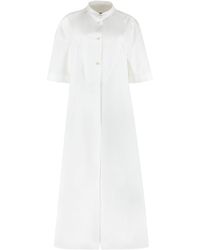 Jil Sander - Cuffed Sleeve Cotton Shirtdress - Lyst