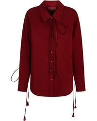 Gucci - Cotton Popeline Shirt With Ties And Laces Profiles - Lyst