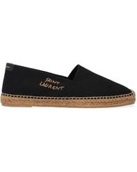 Saint Laurent - Espadrillas in pelle con stampa logo - Lyst