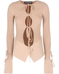 ANDREADAMO - Long Sleeve Crop Top<Br >Ribbed Knit Top - Lyst