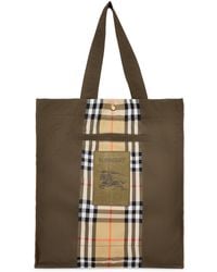 Burberry - Checkered Tote Bag - Lyst