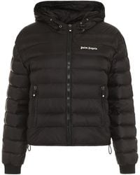 Palm Angels - Hooded Full-Zip Down Jacket Elastane Puffer - Lyst