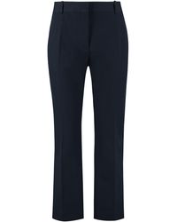 FRAME - Cotton Cropped Trousers - Lyst