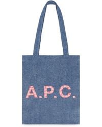 A.P.C. - Lou Canvas Tote Bag - Lyst