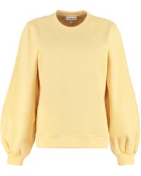Ganni Cotton Crew-neck Sweatshirt - Yellow