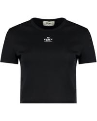 Fendi - Logo Cotton T-Shirt - Lyst