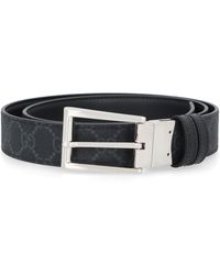 Gucci - Leather And GG Supreme Fabric Reversible Belt - Lyst
