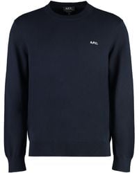 A.P.C. - Melville Cotton Crew-neck Sweater - Lyst