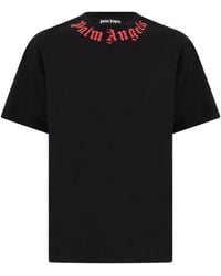 Palm Angels - T-Shirt With Logo On The Collar - Lyst