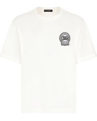 Dolce & Gabbana - Roman Numerals Crest Embroidered Logo T-Shirt - Lyst