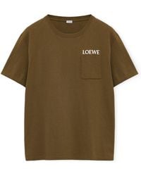 Loewe - Pocket Embroidered Logo T-Shirt - Lyst