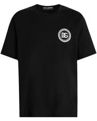 Dolce & Gabbana - Dolce & Gabbana Cotton Logo Patch T-Shirt - Lyst