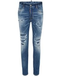 DSquared² - Distressed Paint Splatter Skater Jeans - Lyst