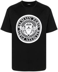 Balmain - Flocked Coin T-shirt - Lyst