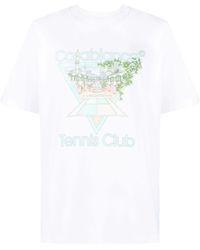 Casablanca - Tennis Club Pastelle Print T-Shirt - Lyst