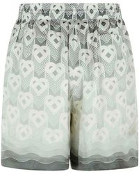 CASABLANCA - Gradient Heart Monogram Silk Shorts - Lyst