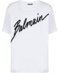 Balmain - Logo-Embellished Cotton T-Shirt - Lyst