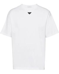 Prada - Triangle Plaque T-Shirt - Lyst