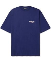 Balenciaga - Oversized Political Logo-Print Cotton-Jersey T-Shirt - Lyst