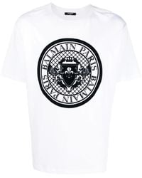 Balmain - Flocked Coin T-Shirt - Lyst
